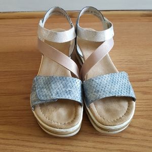 Rieker Blue Wedge Sandal Size 36